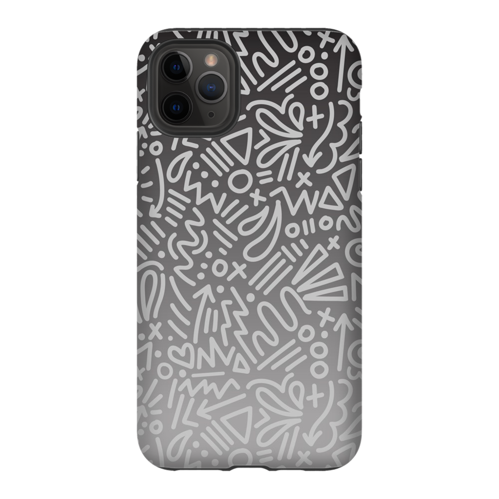 Gray Ombre Doodle Phone Case