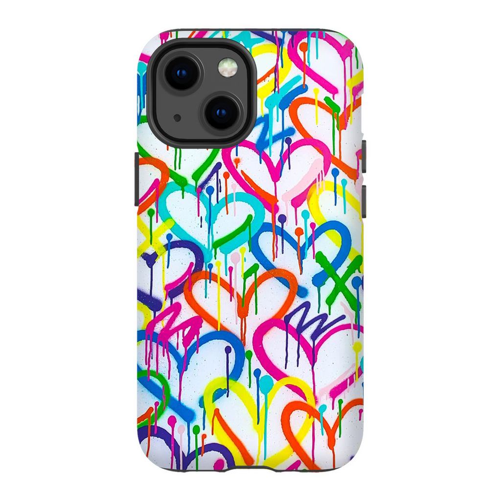 Rainbow Graffiti Hearts Phone Case