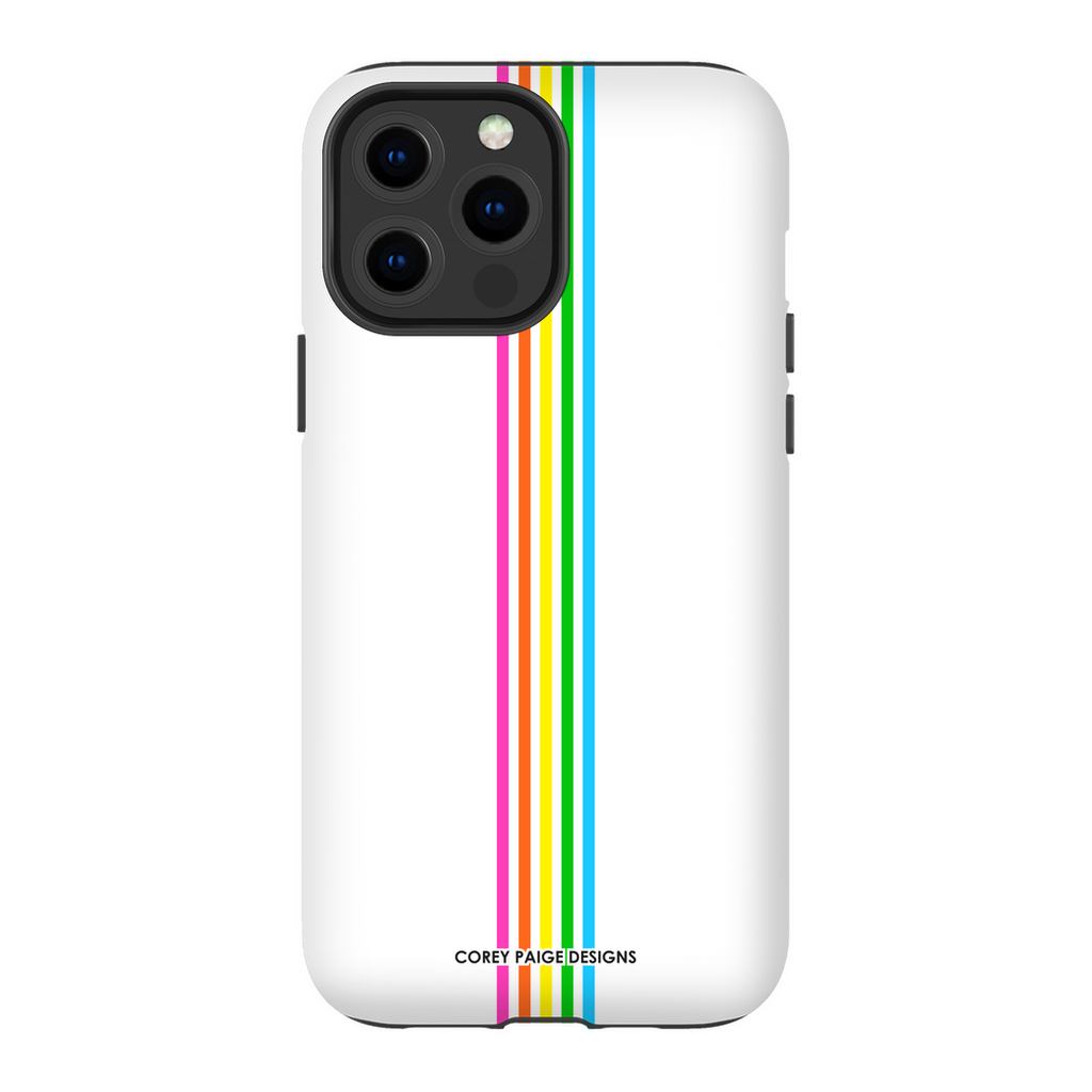 Rainbow Stripe White iPhone Case