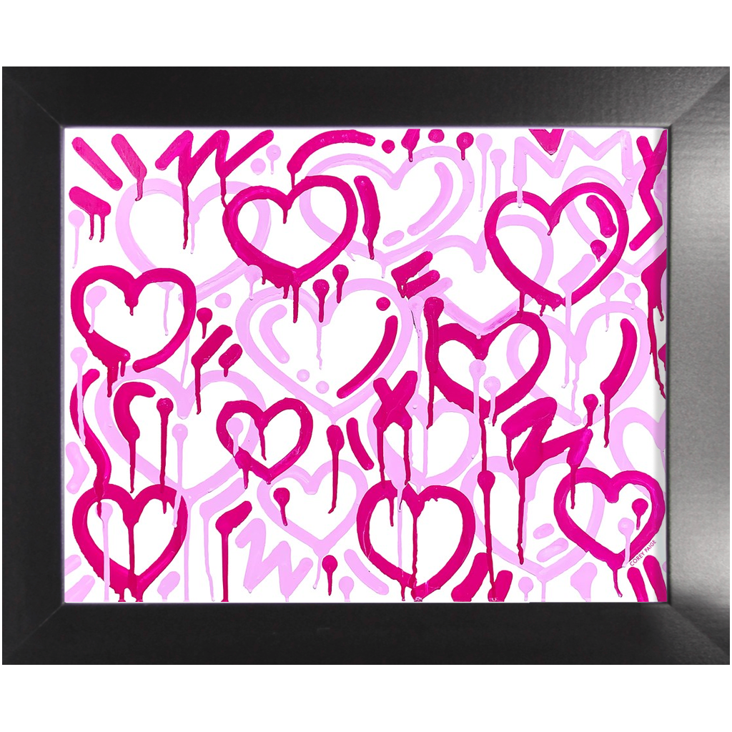 Pink & White Electric Love Framed Print