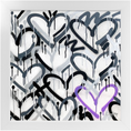 Load image into Gallery viewer, Gray Graffiti Accent Heart Framed Print
