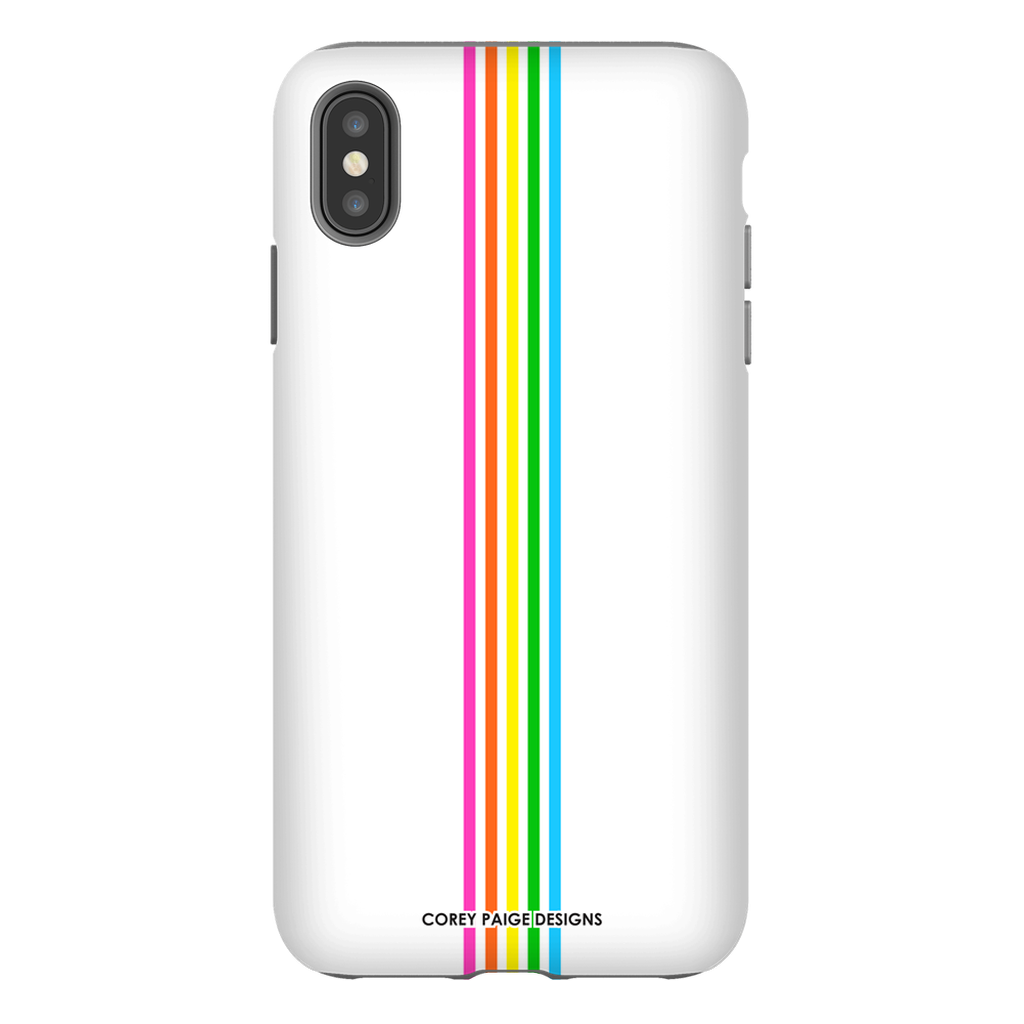 Rainbow Stripe White iPhone Case