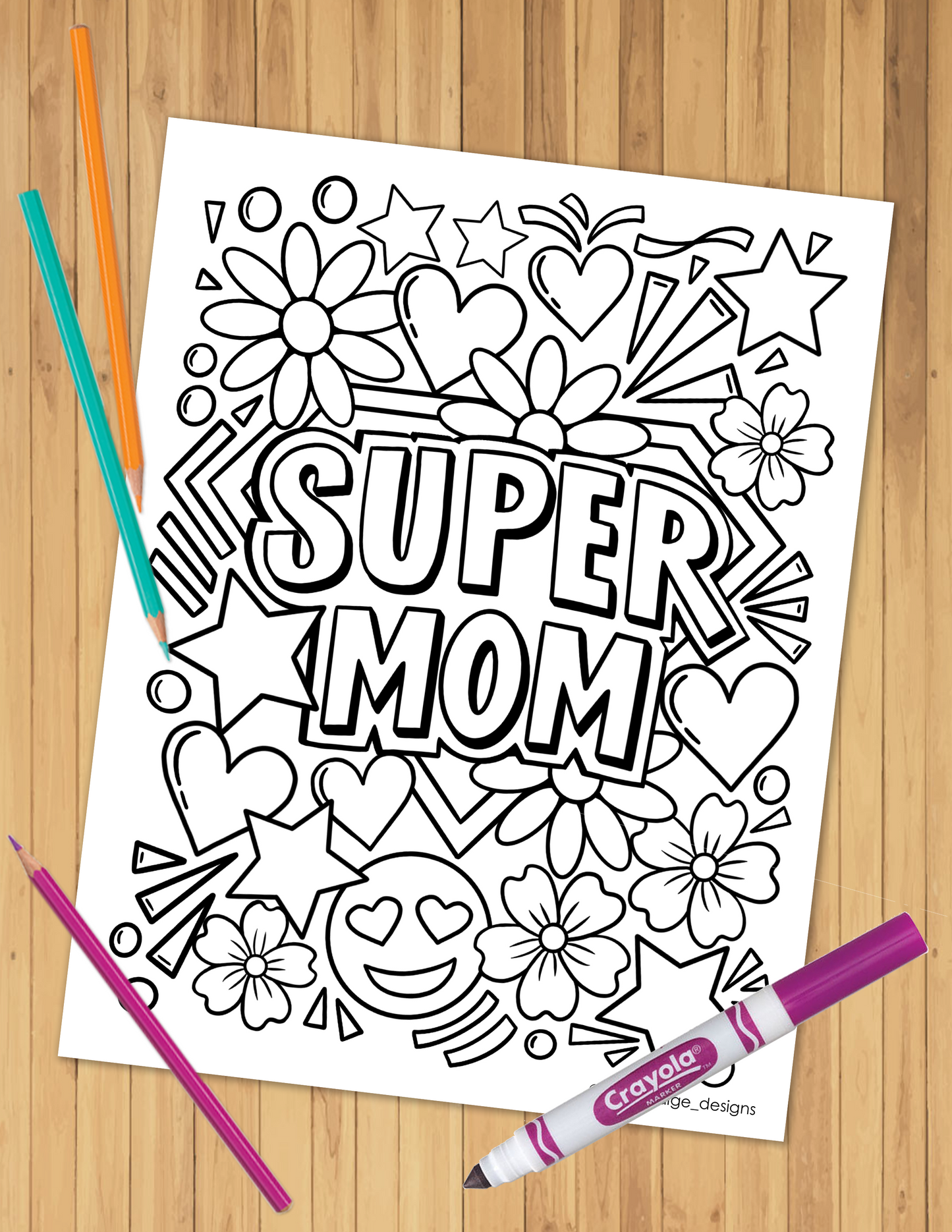 Super Mom Coloring Sheet