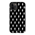 Load image into Gallery viewer, Black & White Lightning Bolts iPhone Case
