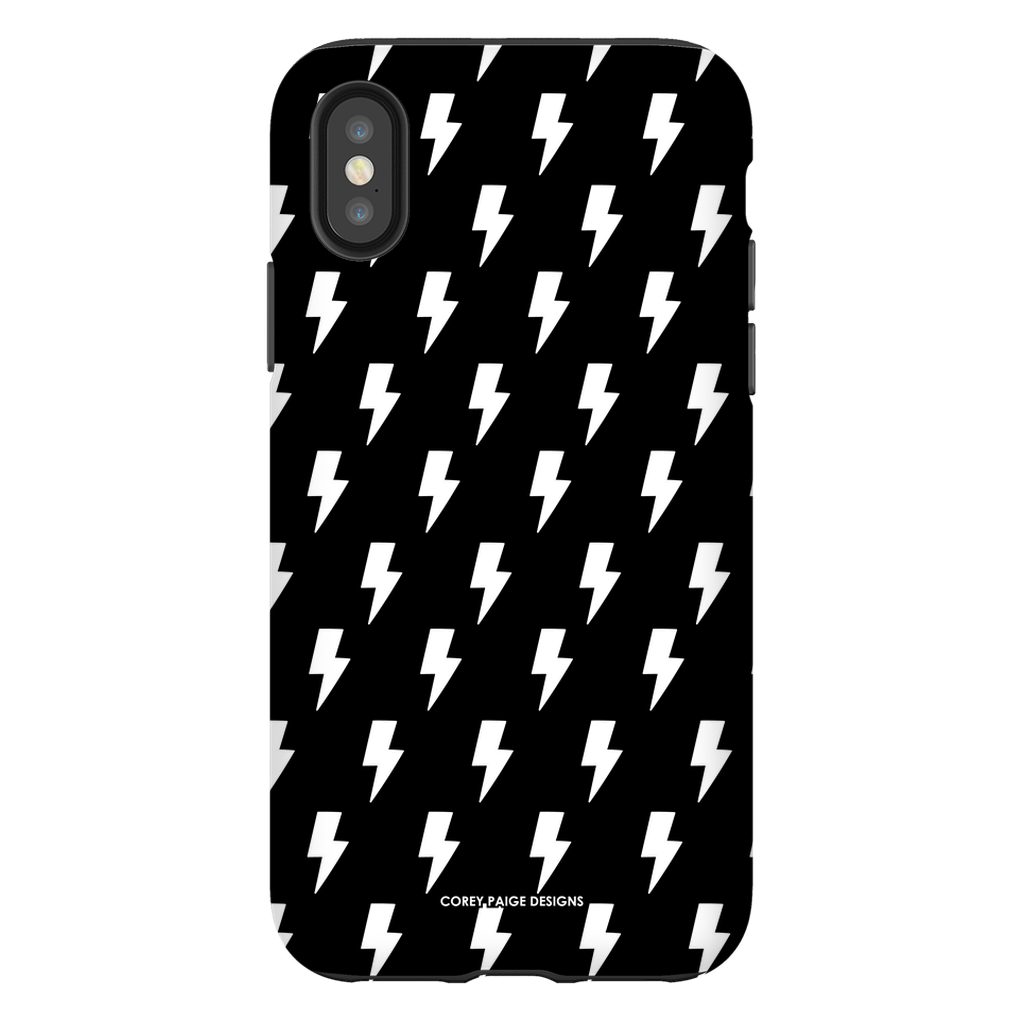 Black & White Lightning Bolts iPhone Case