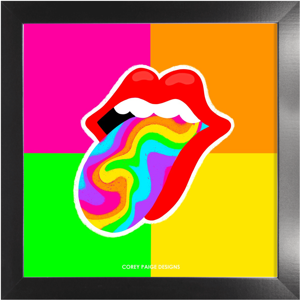 Rainbow Swirl Tongue Framed Print