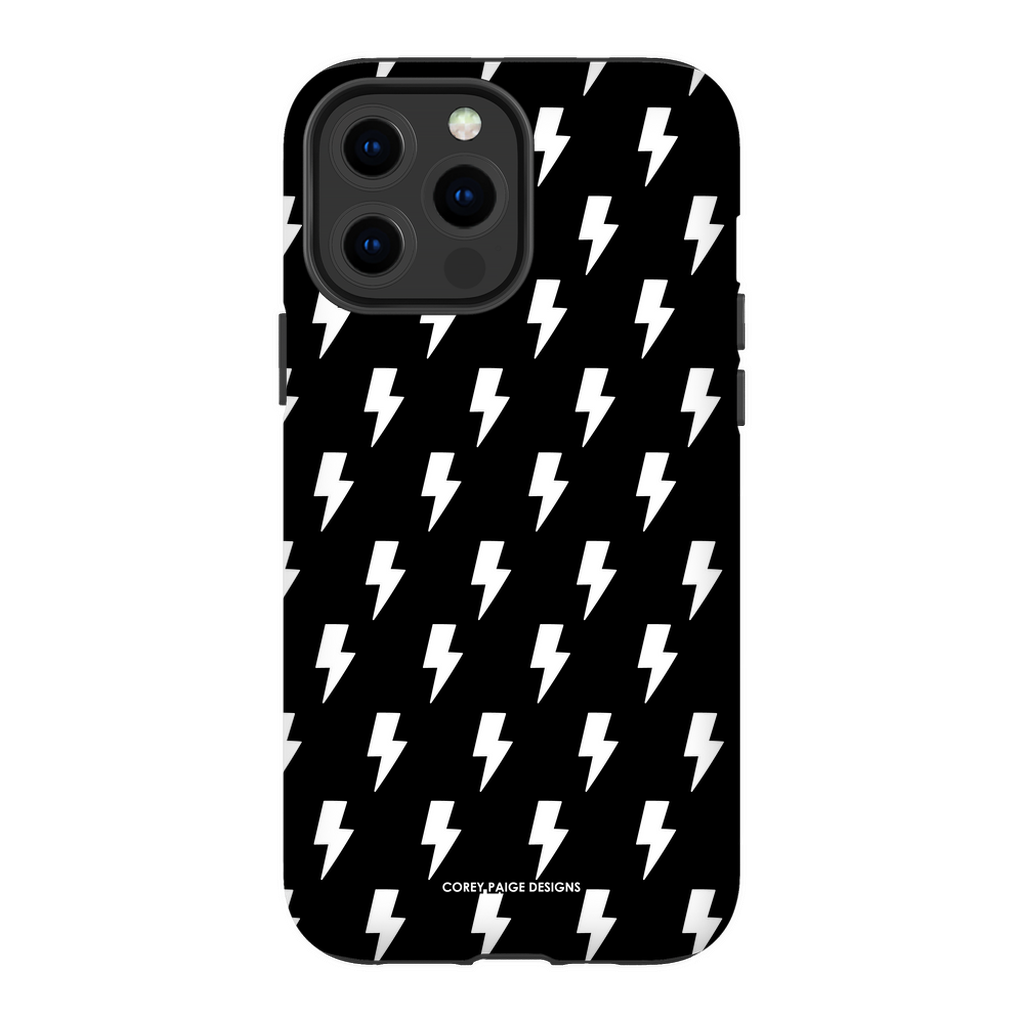 Black & White Lightning Bolts iPhone Case