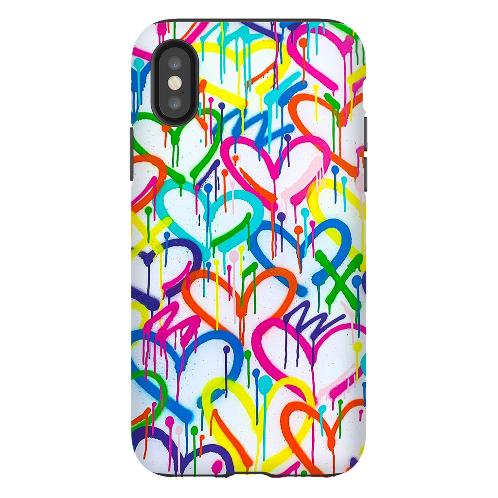 Rainbow Graffiti Hearts Phone Case