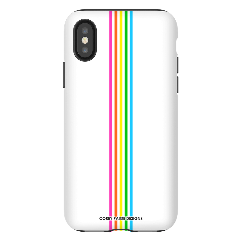 Rainbow Stripe White iPhone Case