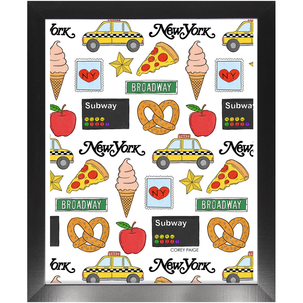 New York Pattern Framed Print