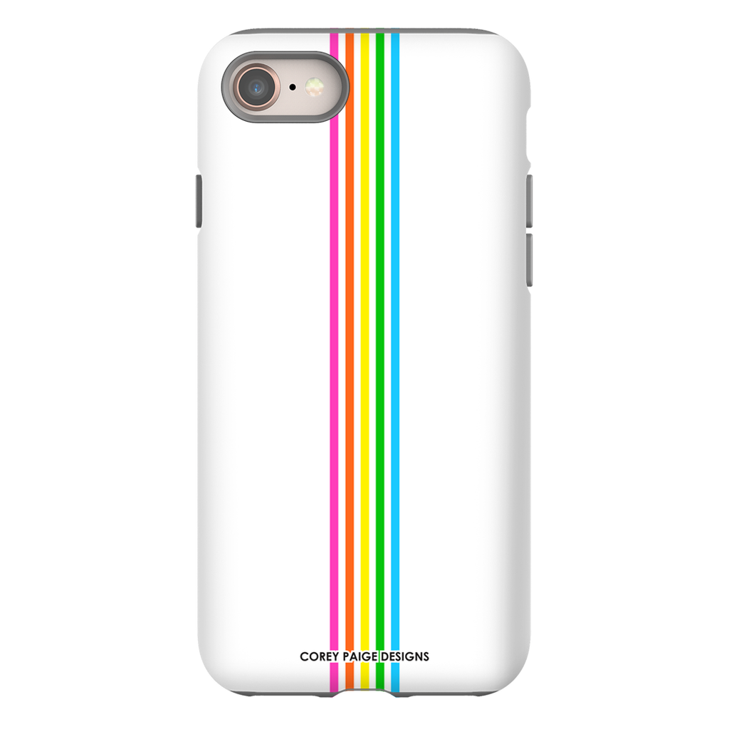 Rainbow Stripe White iPhone Case