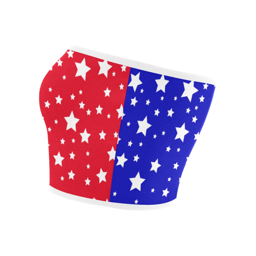 Red & Blue Split Stars Bandeau Top