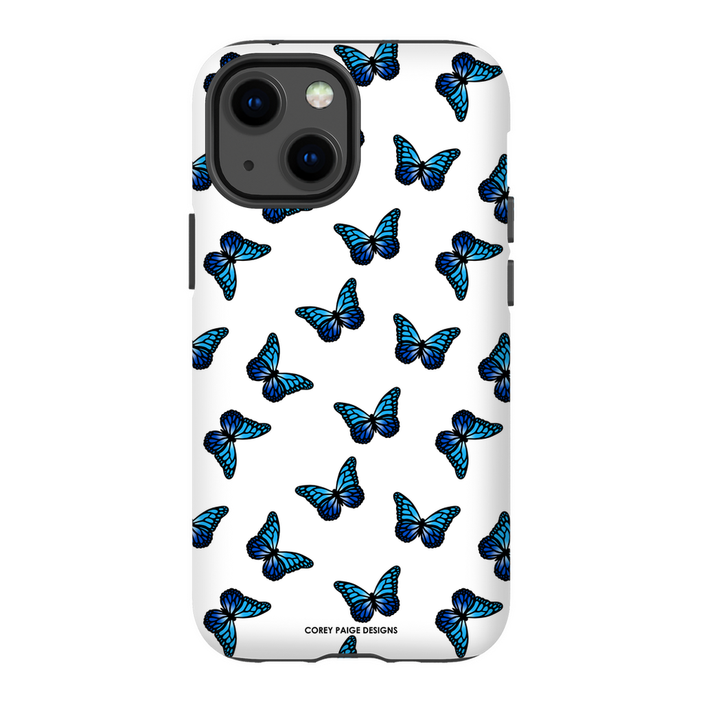 Blue Butterflies White iPhone Case