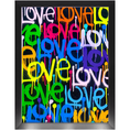 Load image into Gallery viewer, Rainbow & Black Graffiti Love Framed Print
