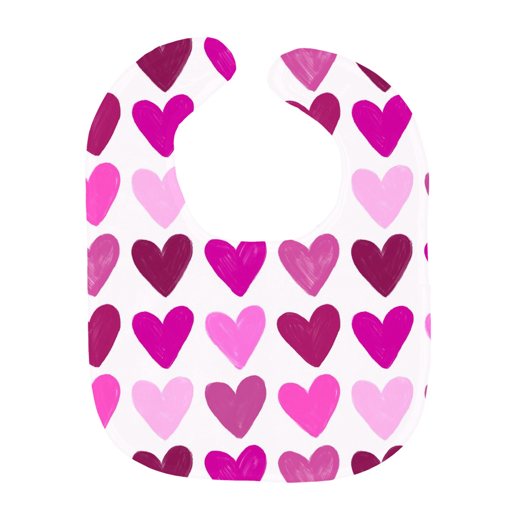Painted Hearts Baby Bib