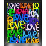 Rainbow & Black Graffiti Love Framed Print