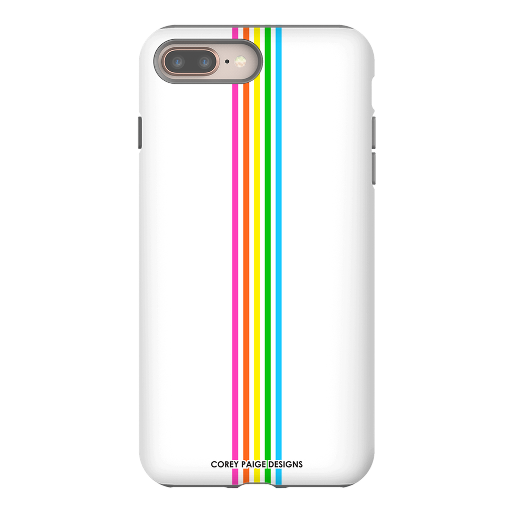 Rainbow Stripe White iPhone Case