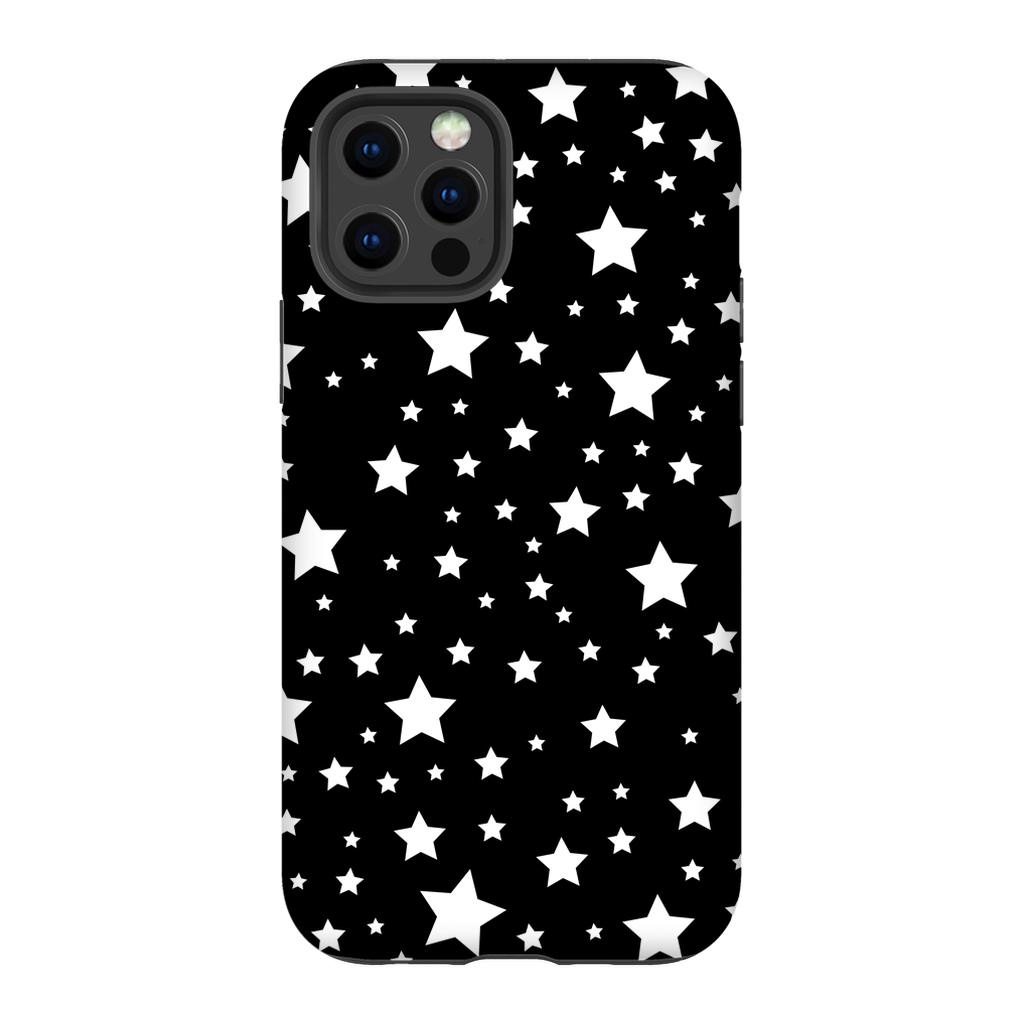 White Stars on Black iPhone Case