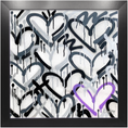 Load image into Gallery viewer, Gray Graffiti Accent Heart Framed Print
