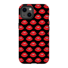 Red Lips on Black iPhone Case