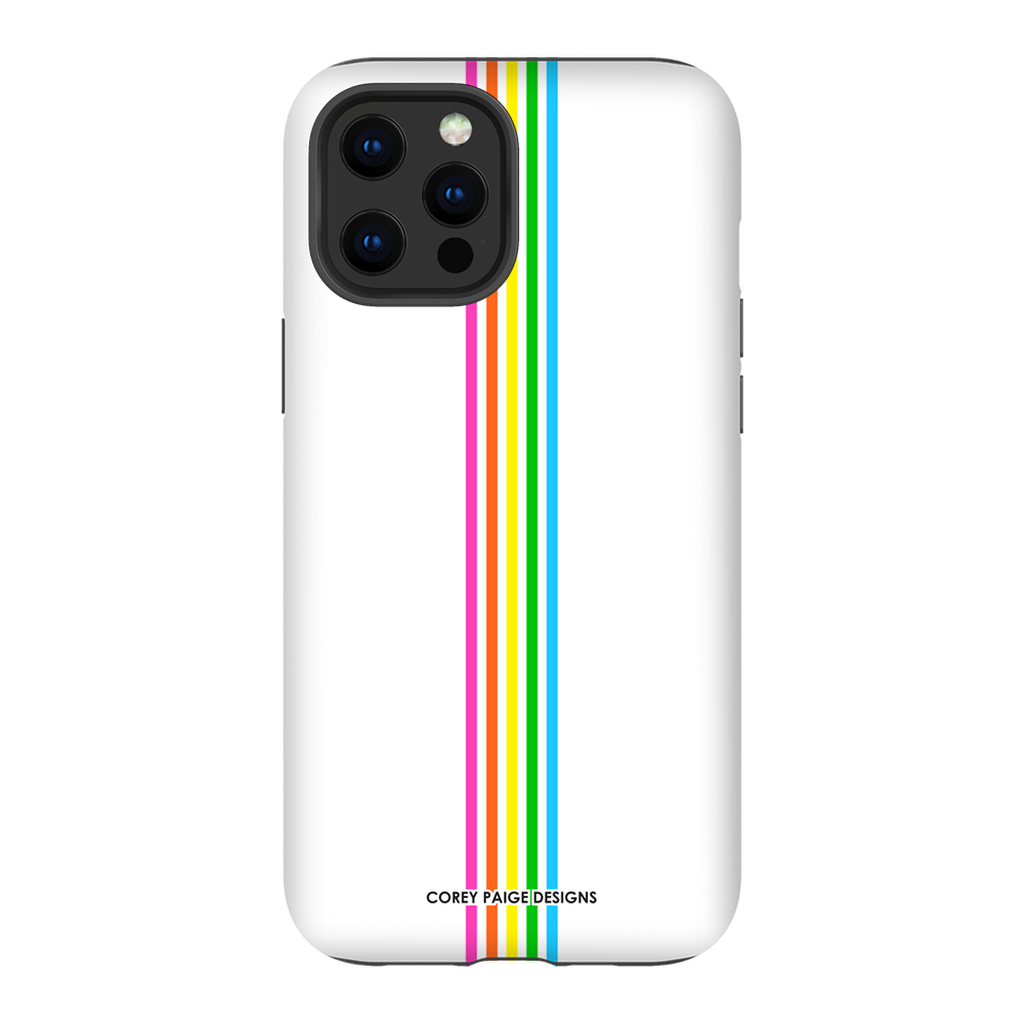 Rainbow Stripe White iPhone Case