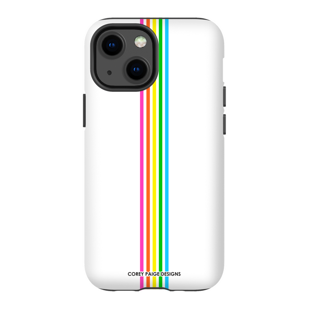 Rainbow Stripe White iPhone Case