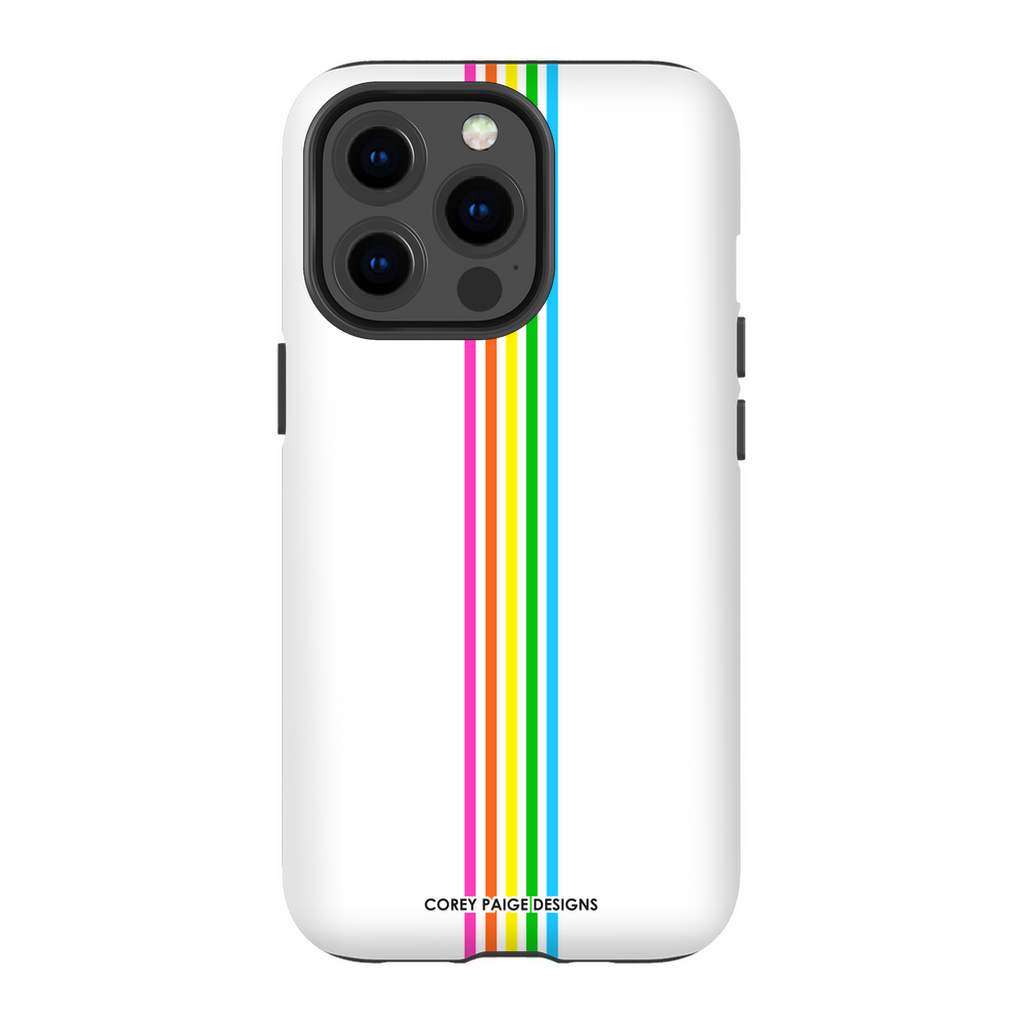 Rainbow Stripe White iPhone Case