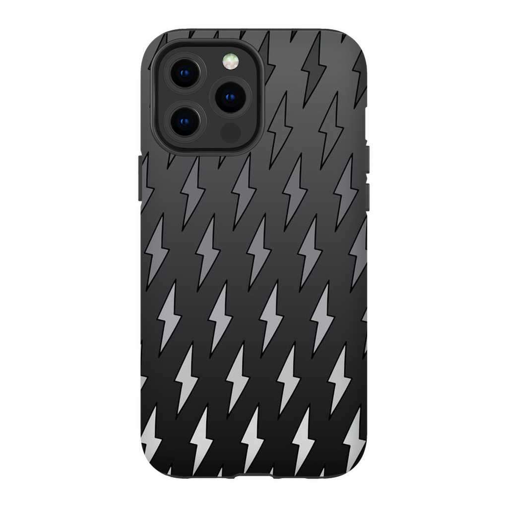 Gray Ombre Lightning Bolts iPhone Case