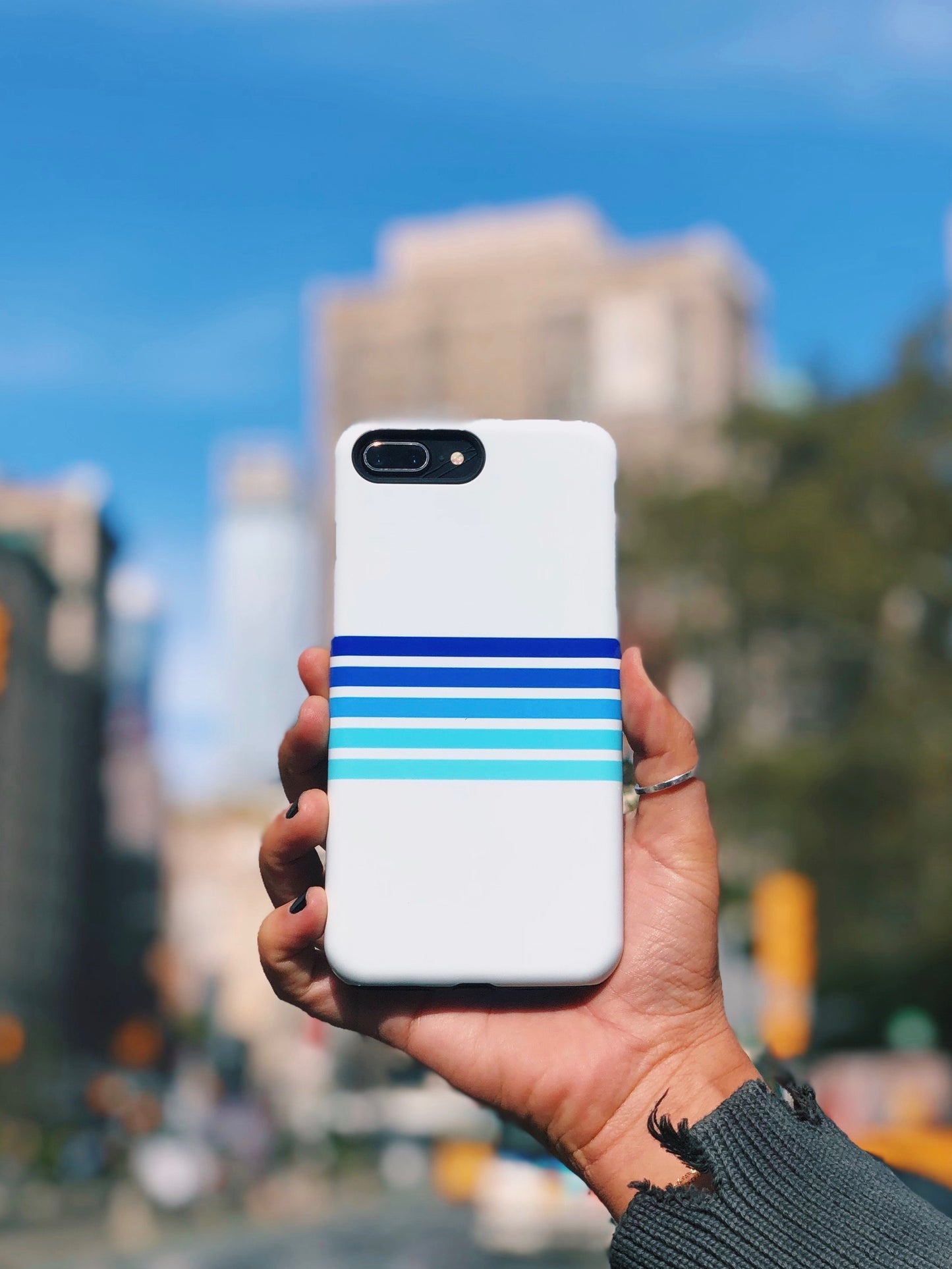 Ocean Blues Stripe Phone Case