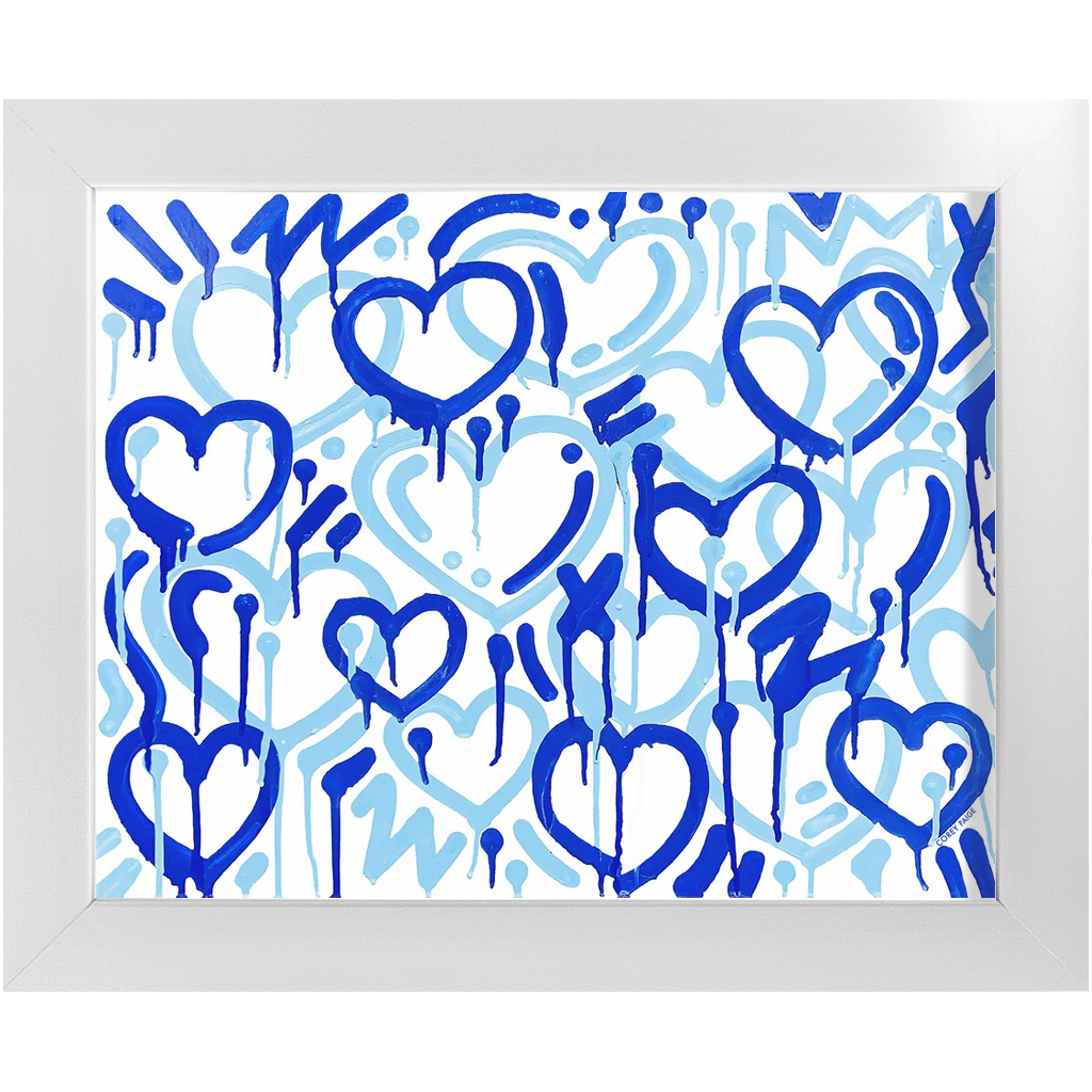 Blue Electric Love Framed Print