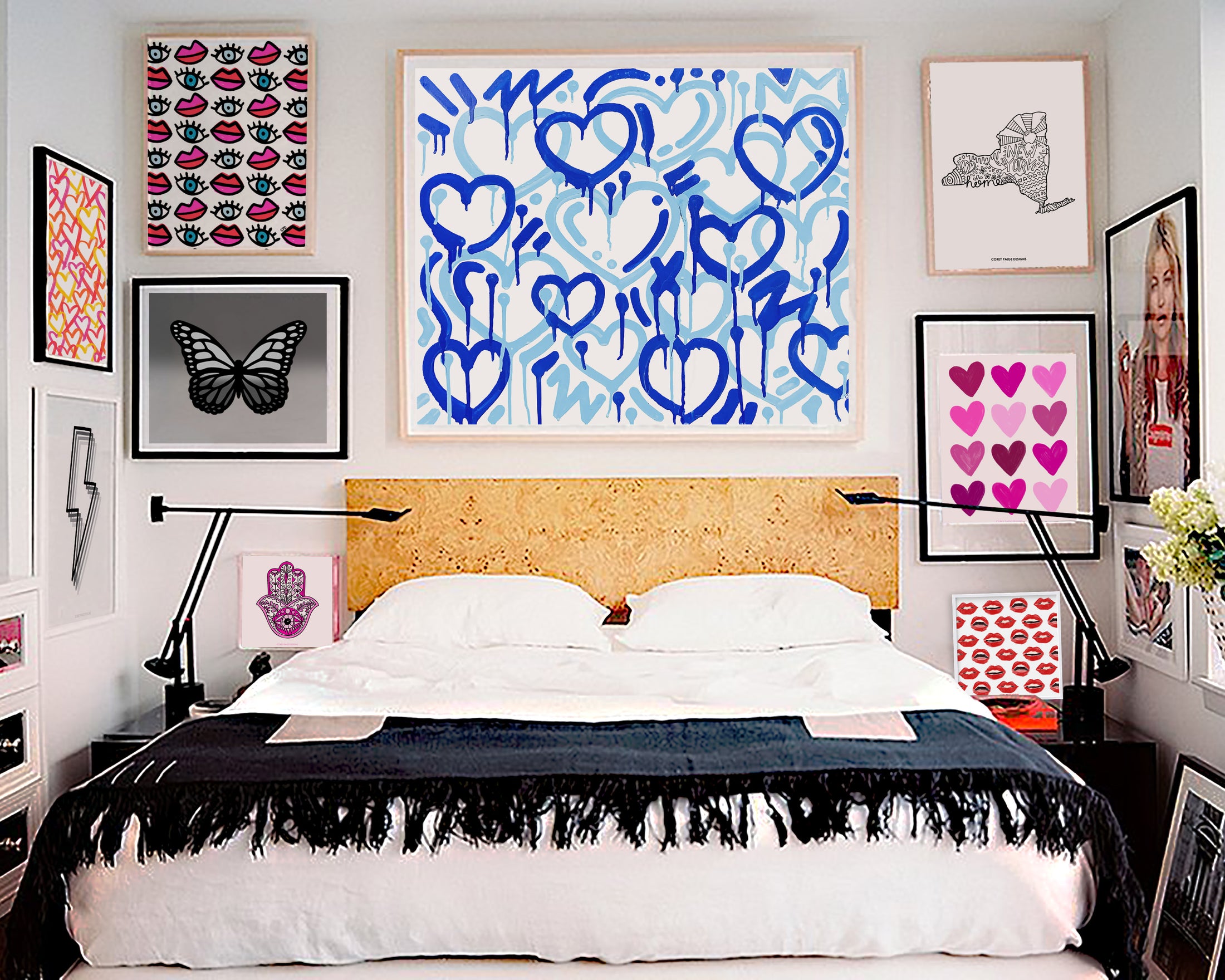 Blue Electric Love Framed Print