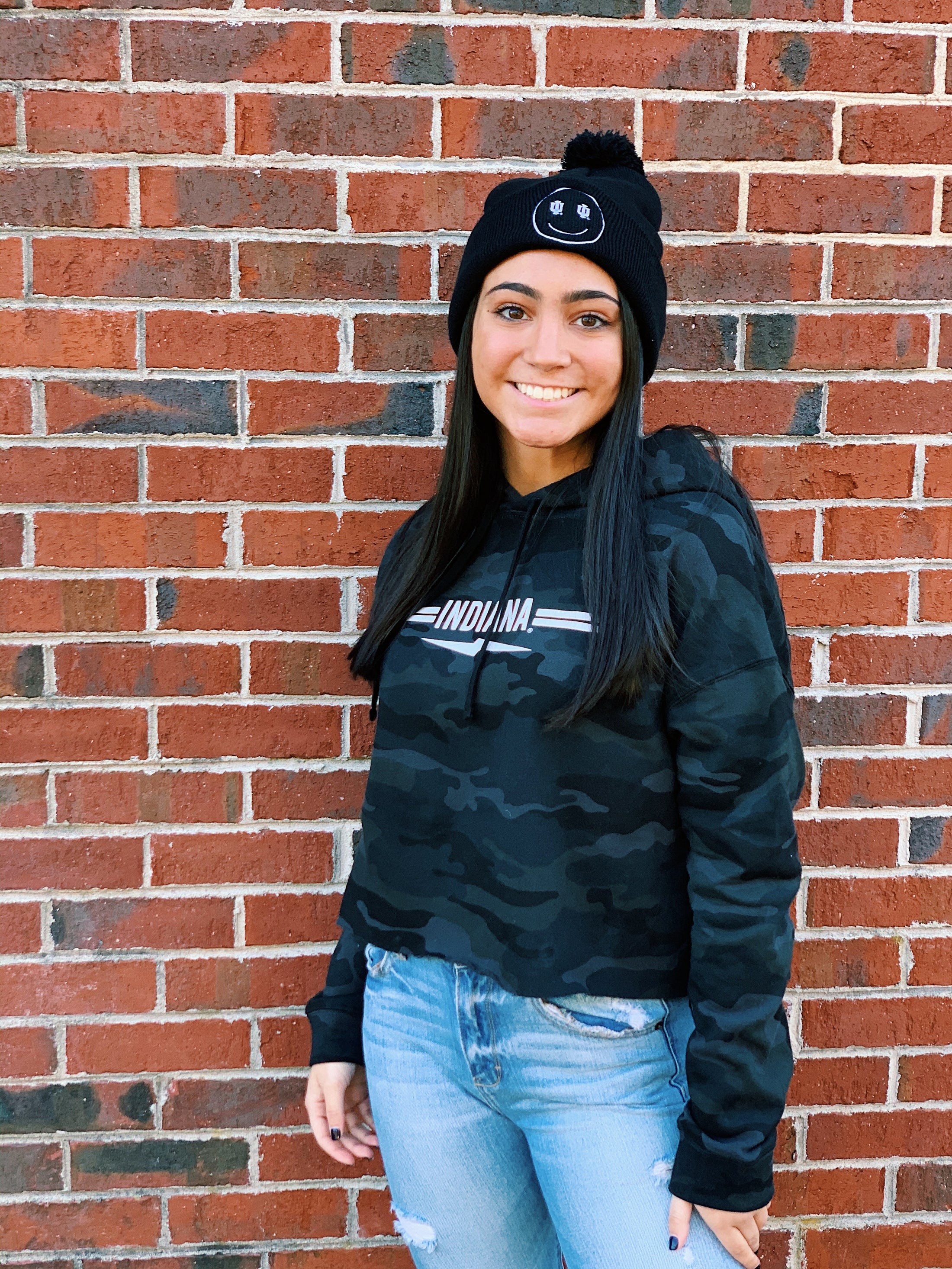 Indiana Lightning Bolt Stripe Black Camo Sweatshirt