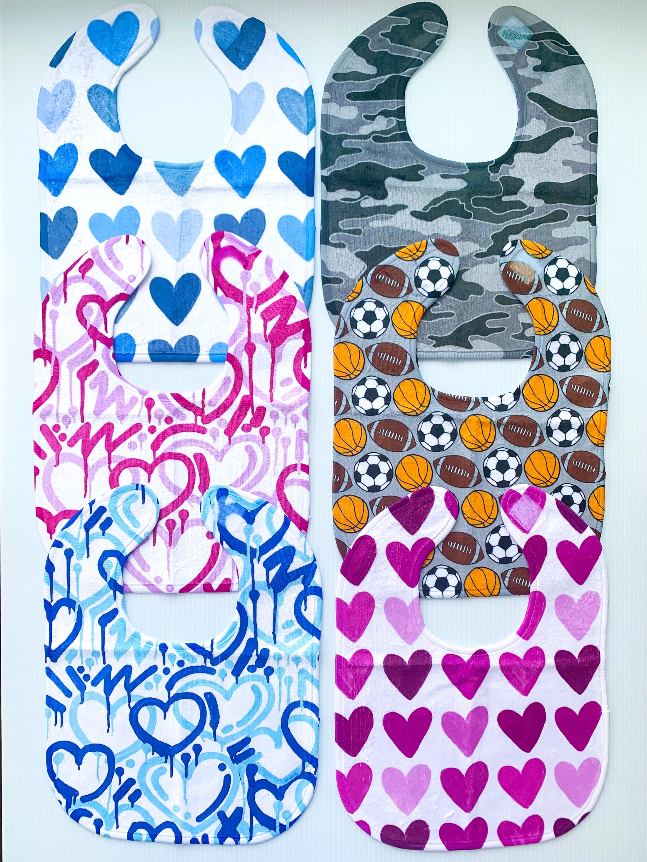 Painted Hearts Baby Bib