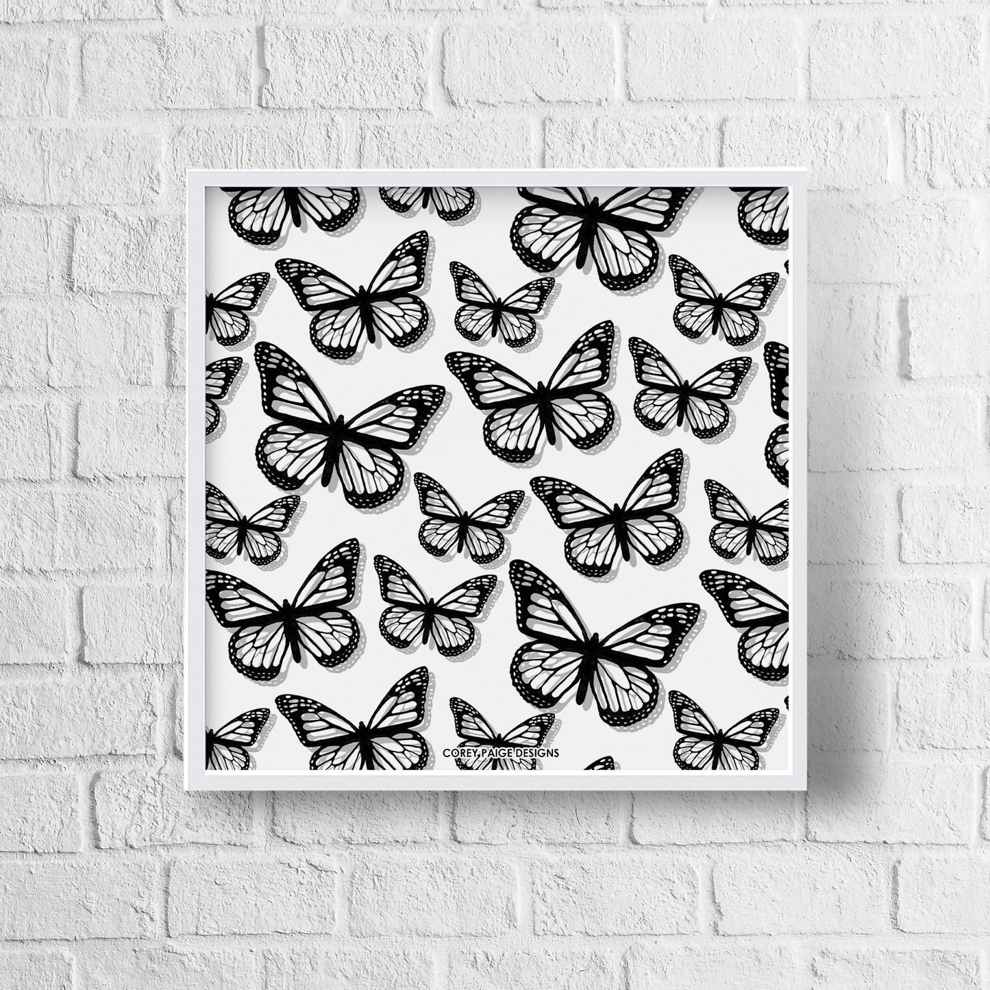 Black Butterflies Framed Print