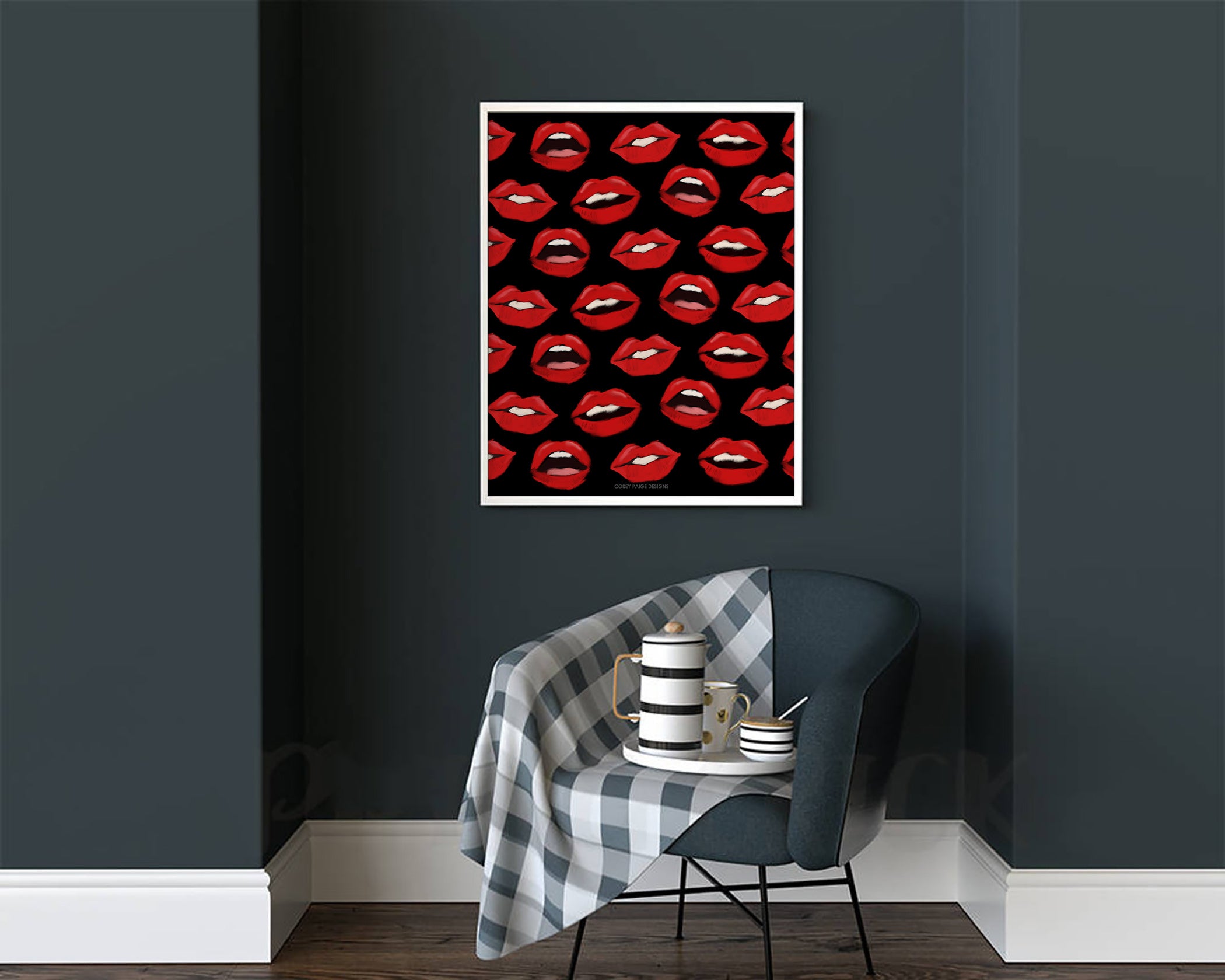 Painted Lips Framed Print