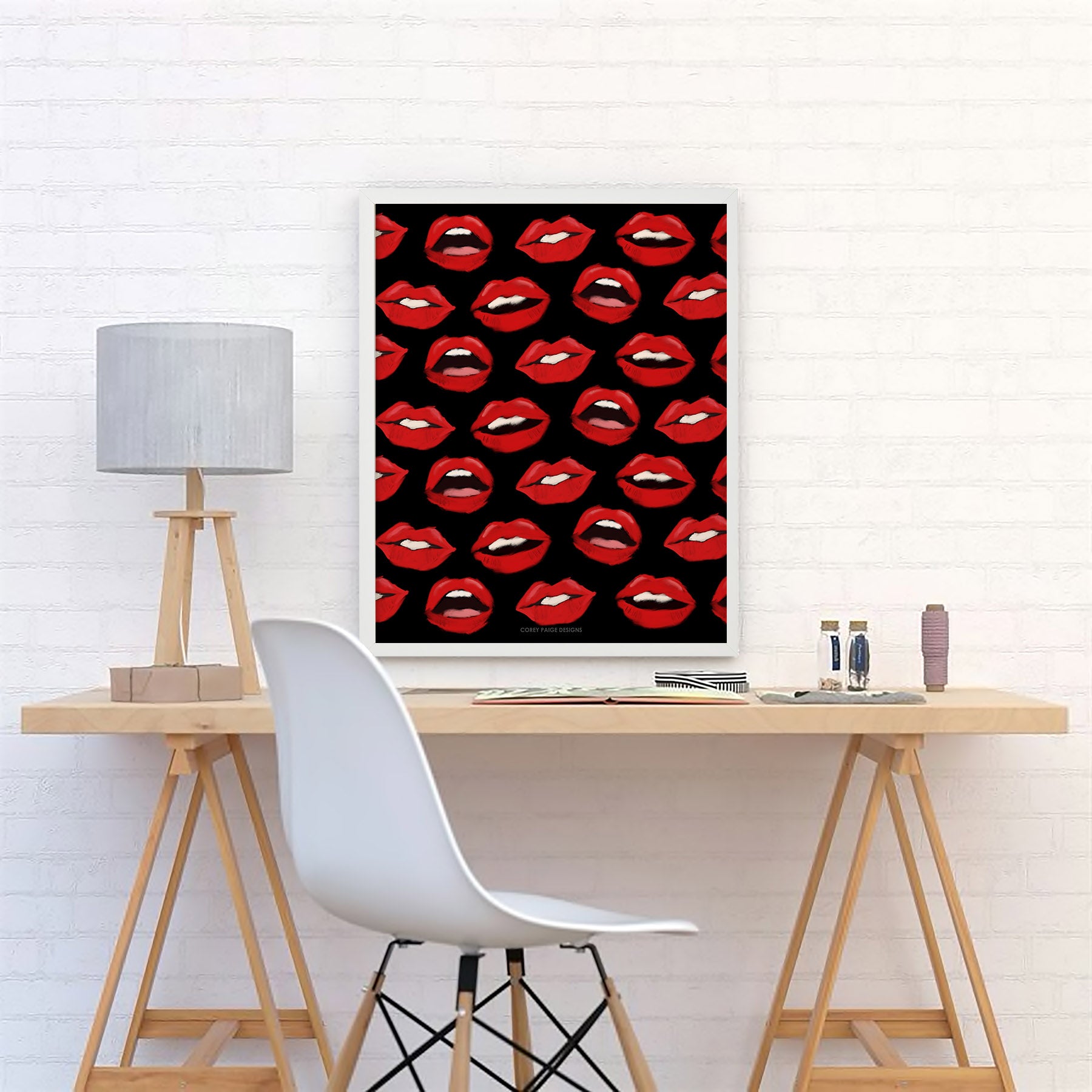 Painted Lips Framed Print