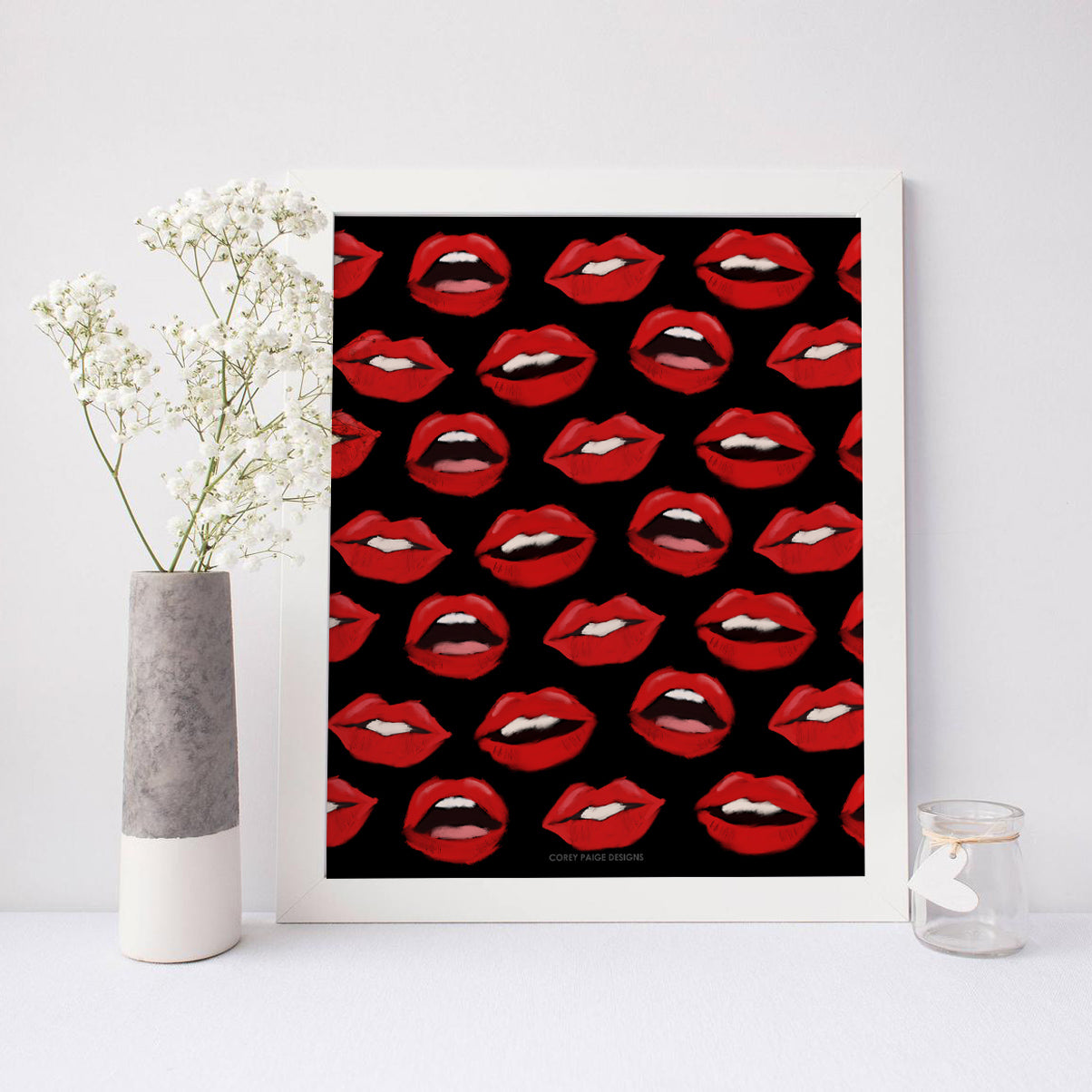 Painted Lips Framed Print