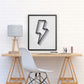 Shadowed Lightning Bolt Framed Print