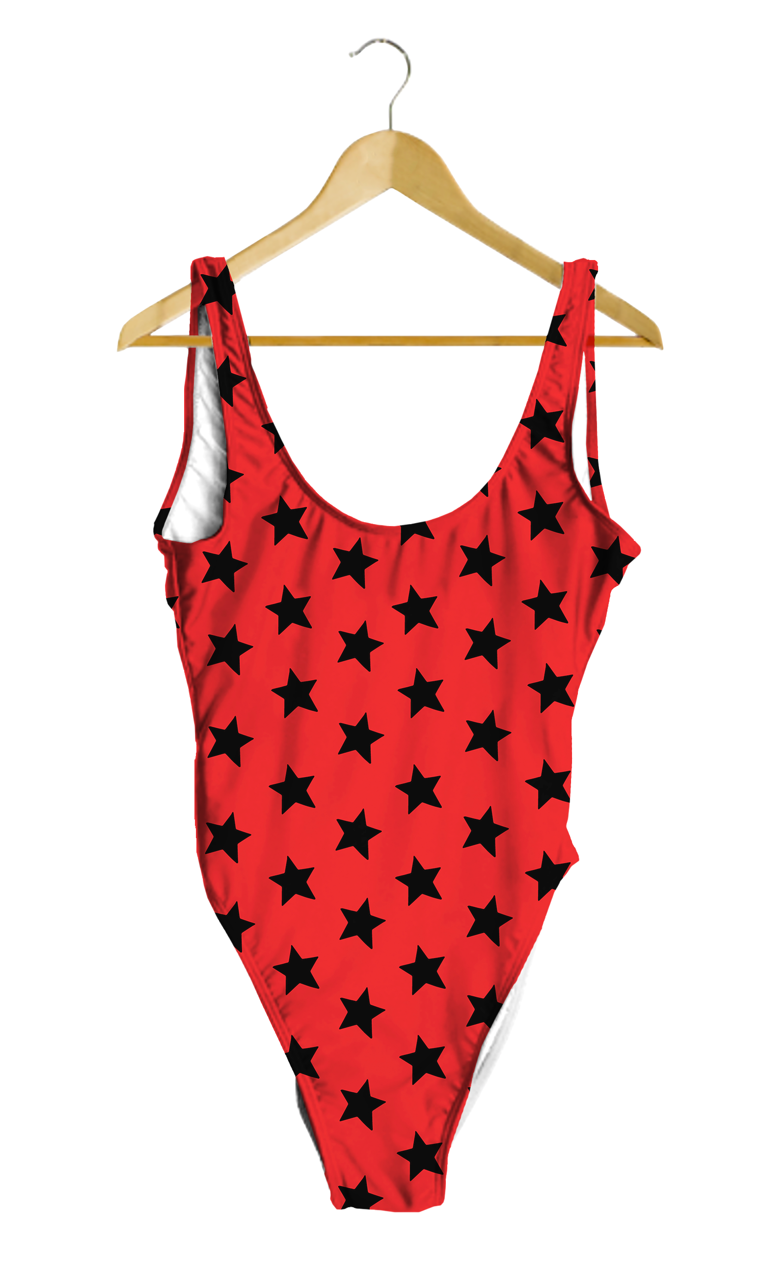 Black All-Star on Red One-Piece