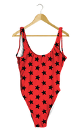 Load image into Gallery viewer, Black All-Star on Red One-Piece
