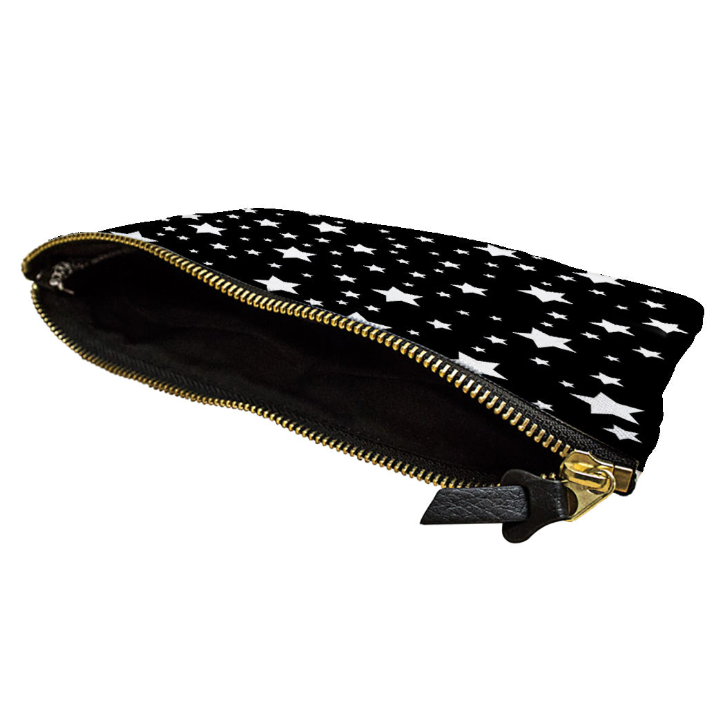 White Stars Black Accessory Pouch