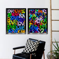 Load image into Gallery viewer, Rainbow & Black Graffiti Love Framed Print
