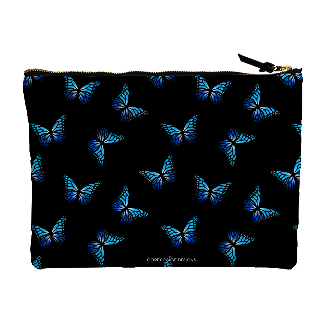 Blue Butterflies Accessory Pouch