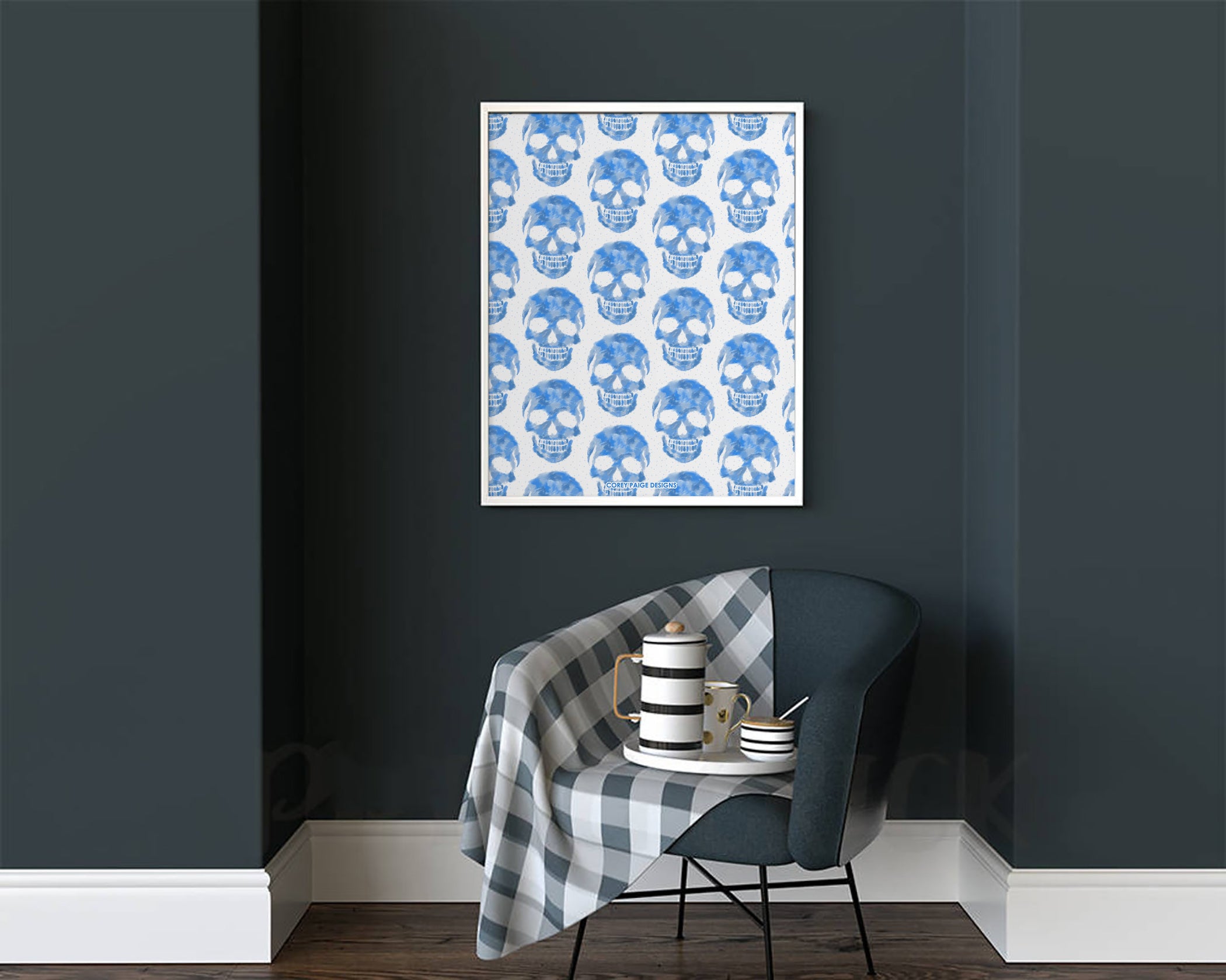 Skull Pattern Framed Print