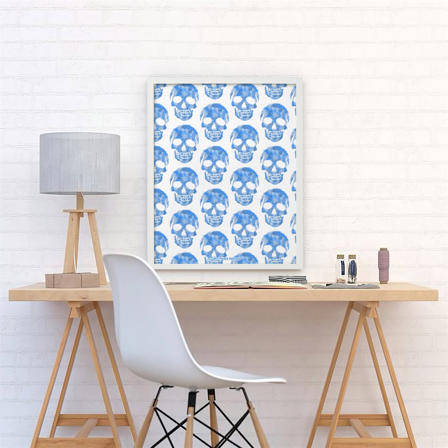 Skull Pattern Framed Print