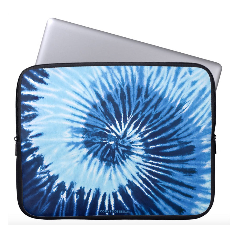 Blue Two Tone Tie Dye Laptop Sleeve