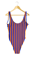 Load image into Gallery viewer, Orange & Blue Striped One-Piece
