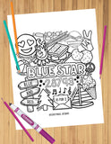 Camp Collage Coloring Sheets