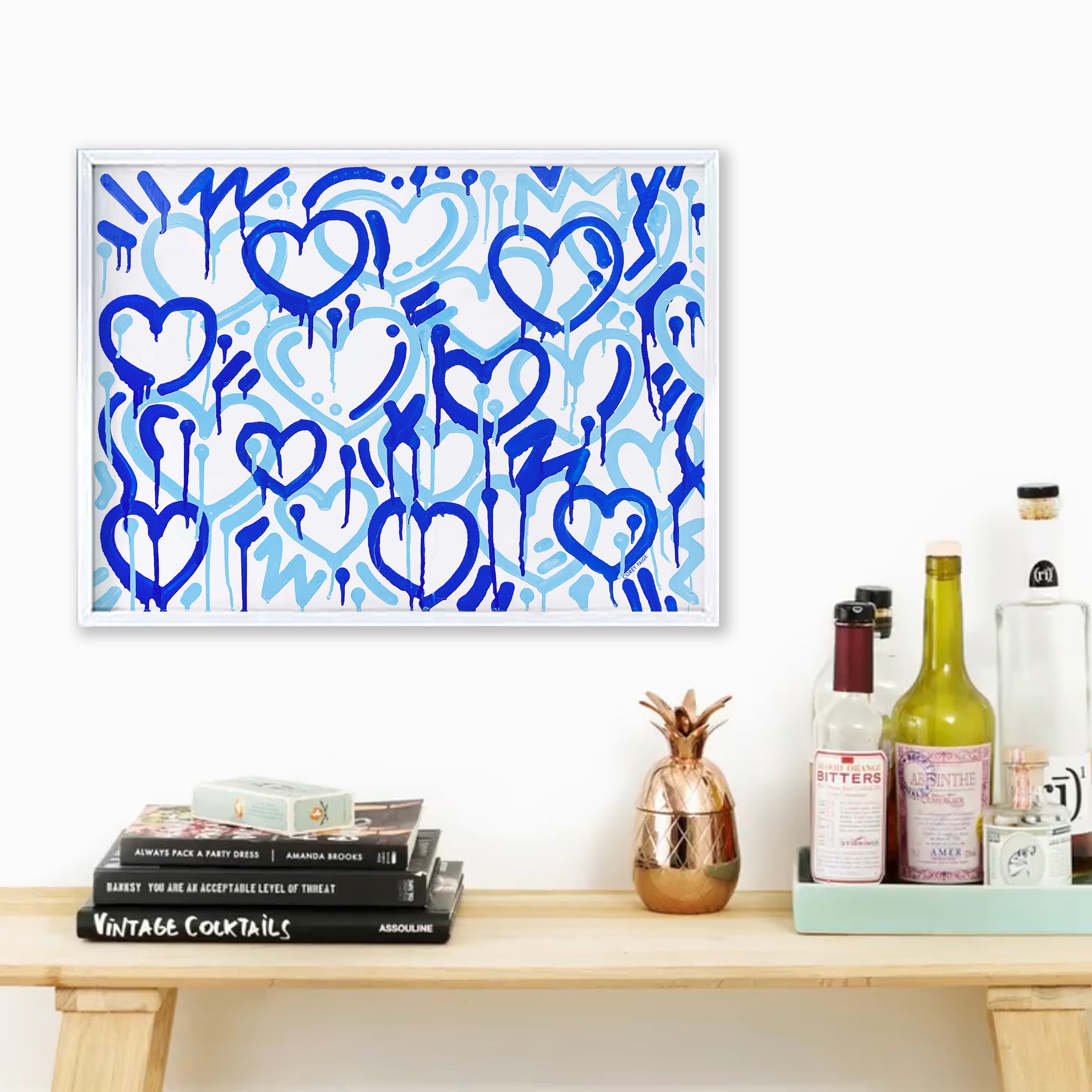 Blue Electric Love Framed Print
