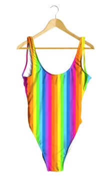 Rainbow Thin Striped One-Piece